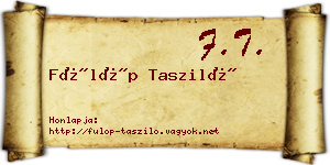Fülöp Tasziló névjegykártya
